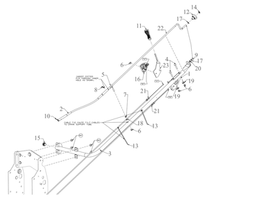 Chute Crank Assembly Diagram and Parts List for 19A40024OEM (42Inch-3x)(2016 -2022) Cub Cadet Snow Blower